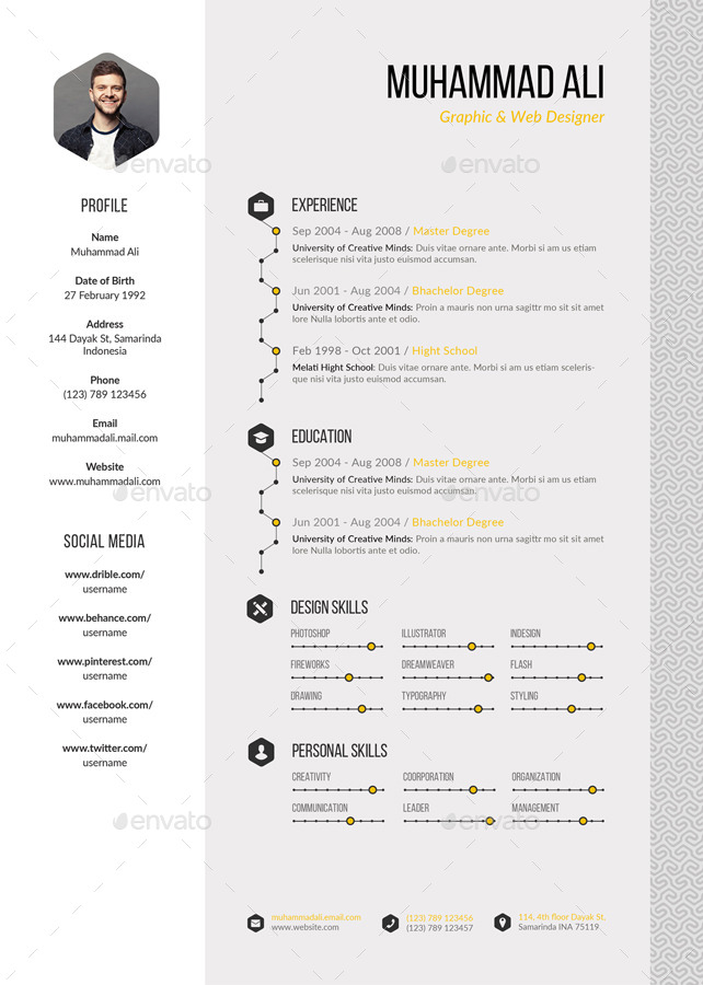 pattern resume by kholistudio graphicriver pattern of resumes